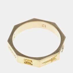 Pre Owned Gucci Octagonal Ring Pink Gold 18K Fashion No Stone Band Ring Pink Gold
