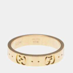 Pre Owned خاتم غوتشي عصري ذهب وردي عيار 18 مقاس 53