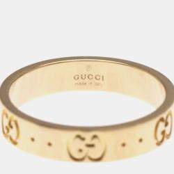 Pre Owned خاتم غوتشي عصري ذهب وردي عيار 18 مقاس 53