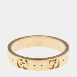 Pre Owned خاتم غوتشي عصري ذهب وردي عيار 18 مقاس 53