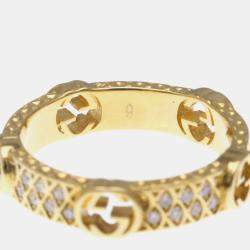 مملوكة مسبقًا Gucci Interlocking G Diamond Ring 18K Yellow Gold Fashion Diamond Band Ring 