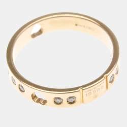 مملوكة مسبقًا Gucci Icon Amor Diamond 18K Pink Gold Fashion Band Ring EU 55