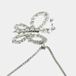 Pre Owned Gucci Butterfly Diamond Necklace White Gold 18K Diamond Fashion Pendant Necklace Silver