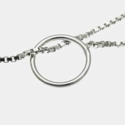 مملوكة مسبقًا قلادة غوتشي لاريات بدون أحجار فضة ذهب أبيض عيار 18