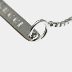 مملوكة مسبقًا قلادة غوتشي لاريات بدون أحجار فضة ذهب أبيض عيار 18