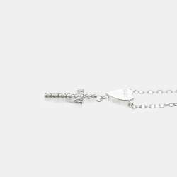 Pre Owned قلادة غوتشي صليب ألماس دلاية ألماس فضة ذهب أبيض عيار 18