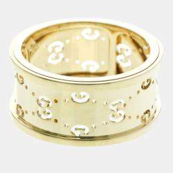 Pre Owned Gucci Icon Twirl 18 Yellow Gold Fashion Band Ring EU 53
