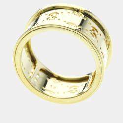 Pre Owned Gucci Icon Twirl 18 Yellow Gold Fashion Band Ring EU 53