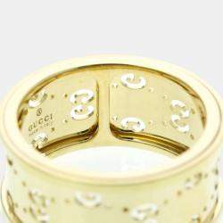 Pre Owned Gucci Icon Twirl 18 Yellow Gold Fashion Band Ring EU 53