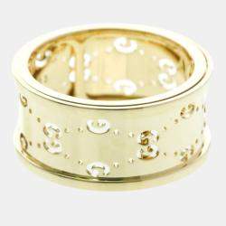 Pre Owned Gucci Icon Twirl 18 Yellow Gold Fashion Band Ring EU 53