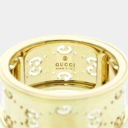 Pre Owned Gucci Icon Twirl 18 Yellow Gold Fashion Band Ring EU 53