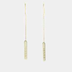 Pre Owned Gucci Lariat Earrings 18K Yellow Gold Drop Earrings Gold
