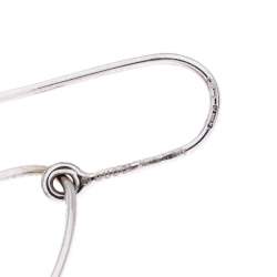 Gucci Pearl Bead 18k White Gold Hook Tassel Dangle Earrings