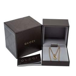 Gucci GG 18K Yellow Gold Beaded Chain Pendant Necklace