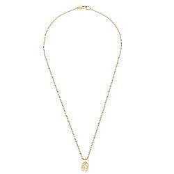 Gucci GG 18K Yellow Gold Beaded Chain Pendant Necklace
