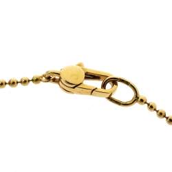 Gucci GG 18K Yellow Gold Beaded Chain Pendant Necklace