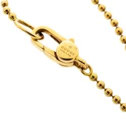 Gucci GG 18K Yellow Gold Beaded Chain Pendant Necklace