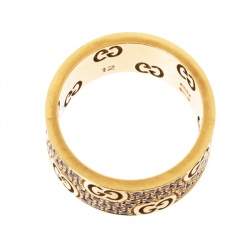 Gucci Icon Stardust Pink Sapphire 18K Rose Gold Band Ring Size 52