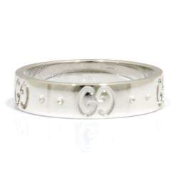 Pre Owned Gucci Icon 18K White Gold Ring Band Size 47