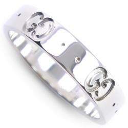 Gucci 18K White Gold Icon Ring Size EU 50.5