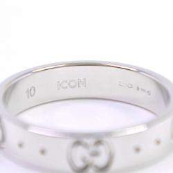 Gucci 18K White Gold Icon Ring Size EU 50.5