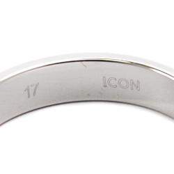 Gucci 18K White Gold Icon Band Ring Size EU 57