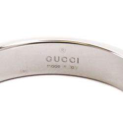 Gucci 18K White Gold Icon Band Ring Size EU 57
