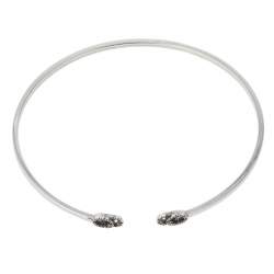 Gucci GG Running Diamond 18K White Gold Open Cuff Bracelet