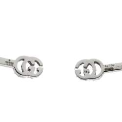 Gucci GG Running Diamond 18K White Gold Open Cuff Bracelet