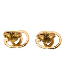 Gucci 18K Yellow Gold GG Tissue Stud Earrings