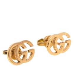 Gucci 18K Yellow Gold GG Tissue Stud Earrings