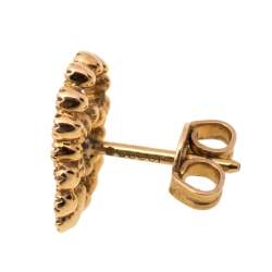 Pre Owned Gucci GG Running Diamond 18K Yellow Gold Stud Earrings