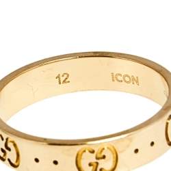 Gucci Icon 18k Rose Gold Band Ring Size 52