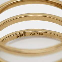 Pre Owned Gucci Running G Diamond 18k Yellow Gold Ring Size 56