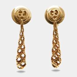 Pre Owned Gucci Diamantissima 18K Rose Gold Drop Earrings