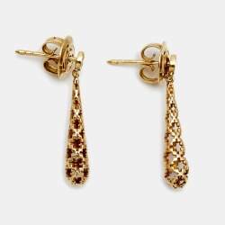 Pre Owned Gucci Diamantissima 18K Rose Gold Drop Earrings