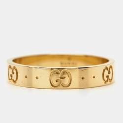 Gucci Icon 18k Yellow Gold Band Ring Size 59