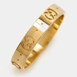 Gucci Icon 18k Yellow Gold Band Ring Size 59