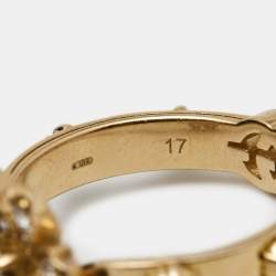 Gucci Flora Diamonds 18k Yellow Gold Ring Size 57