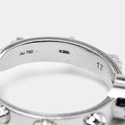 Gucci Flora Diamonds 18k White Gold Ring Size 57