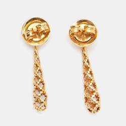 Gucci Diamantissima 18K Rose Gold Drop Earrings