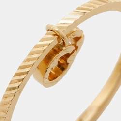 Gucci GG Running 18k Yellow Gold Charm Ring Size 56