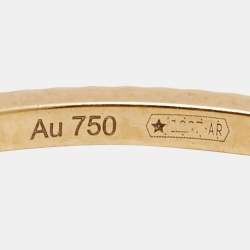 Gucci GG Running 18k Yellow Gold Charm Ring Size 56