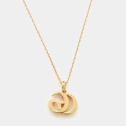 Gucci Double G 18k Yellow Gold Pendant Necklace