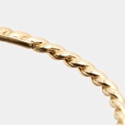Pre Owned Gucci Marche des Merveilles Feline Diamond Aquamarine Pink Tourmaline 18K Yellow Gold Cuff Bracelet 16