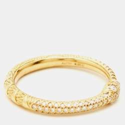 Gucci Ouroboros Diamond Pavé Snake 18k Yellow Gold Ring Size 54