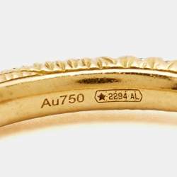 Gucci Ouroboros Diamond Pavé Snake 18k Yellow Gold Ring Size 54
