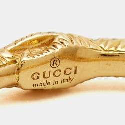 Gucci Ouroboros Diamond Pavé Snake 18k Yellow Gold Ring Size 54