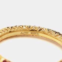 Pre Owned Gucci Ouroboros Multi Gemstone 18k Yellow Gold Ring Size 52