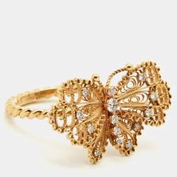 Gucci Le Marche des Merveilles Diamonds 18k Yellow Gold Ring Size 52